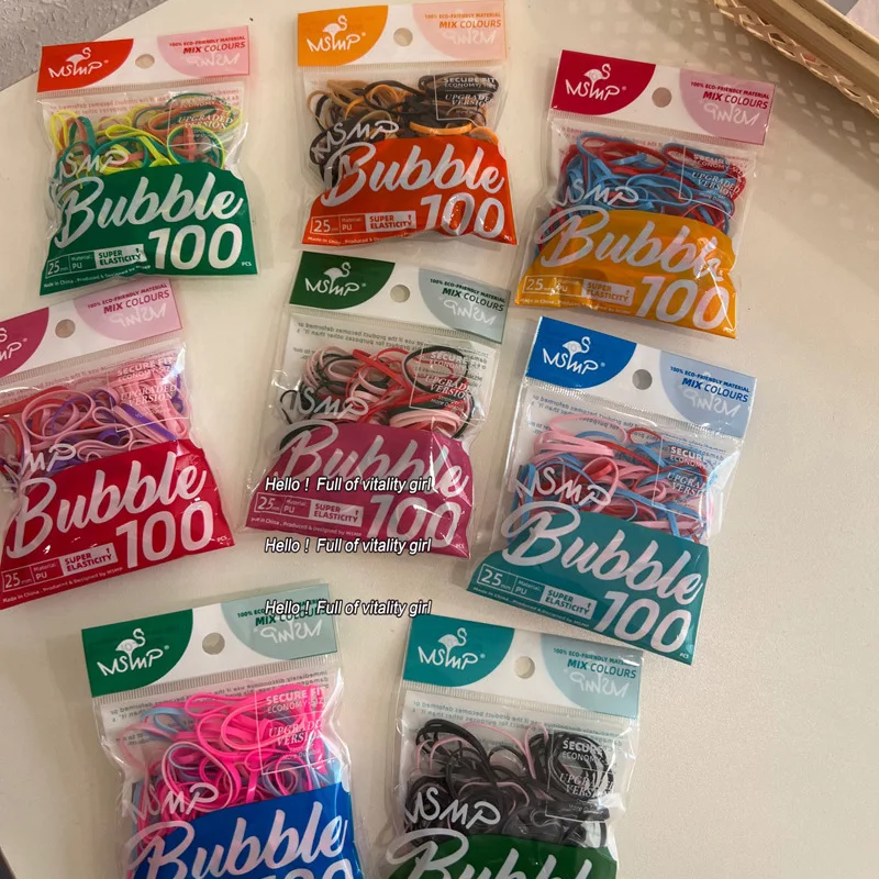 100 шт. одноразовые резинки для волос карамельных цветов