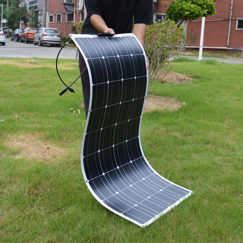 Купи 18V/16V 100W 200W Flexible Monocrystalline Solar Panel Can Charge 12V Battery for Car/Boat/ Home Waterproof Solar Panel за 6,719 рублей в магазине AliExpress