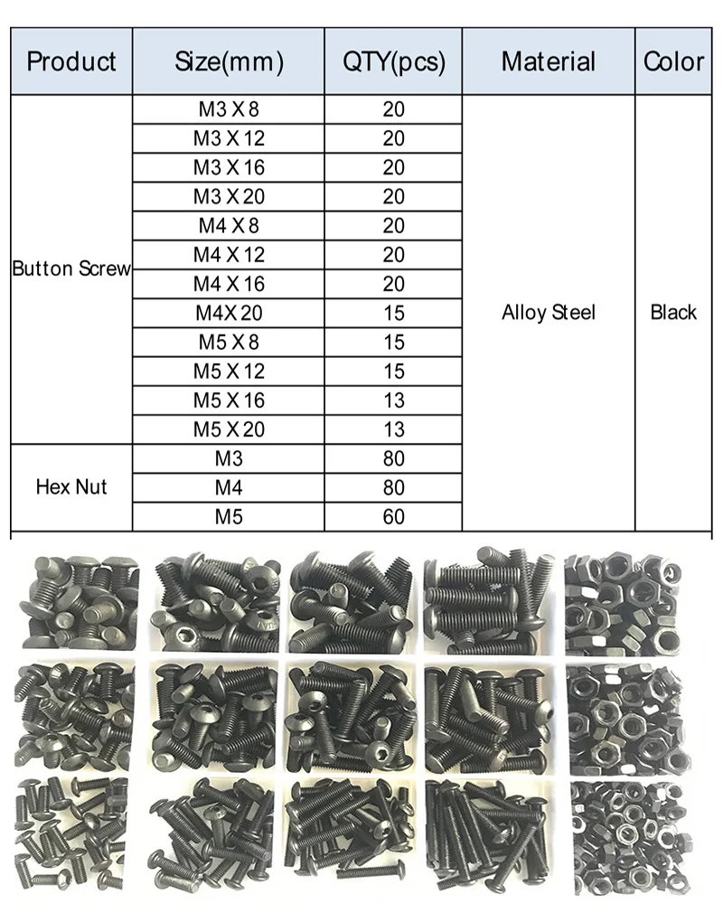431 шт. шестигранные гайки из легированной стали M3 M4 M5 класса 10 9