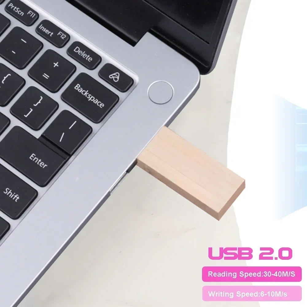 SHANDIAN Деревянный USB-накопитель 128 ГБ Модная подарочная коробка Memory Stick 64 100%