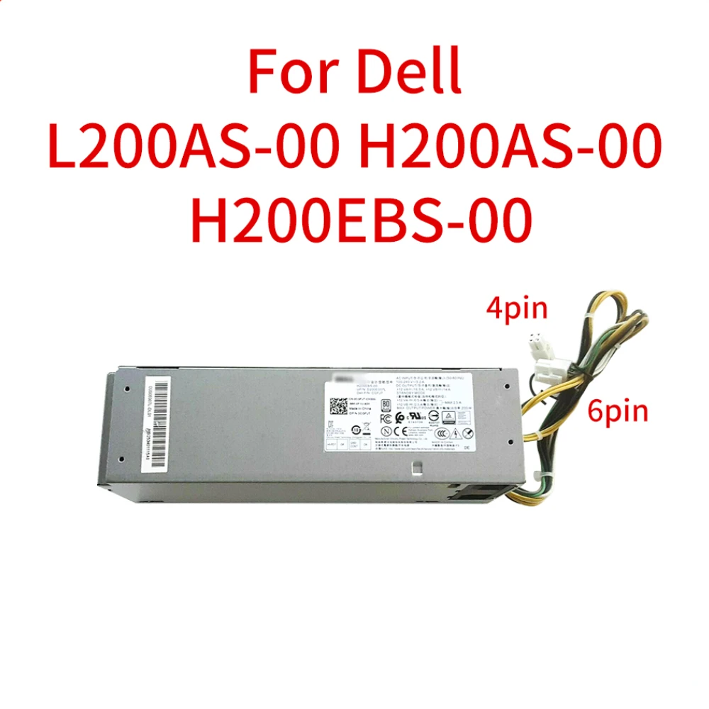 

Desktop New Original 200W Power Supply L200AS-00 8TVYY H200AS-00 X61RM H200EBS-00 CGFJT PUS for Dell 3050 5050 7050 6PIN 4PIN