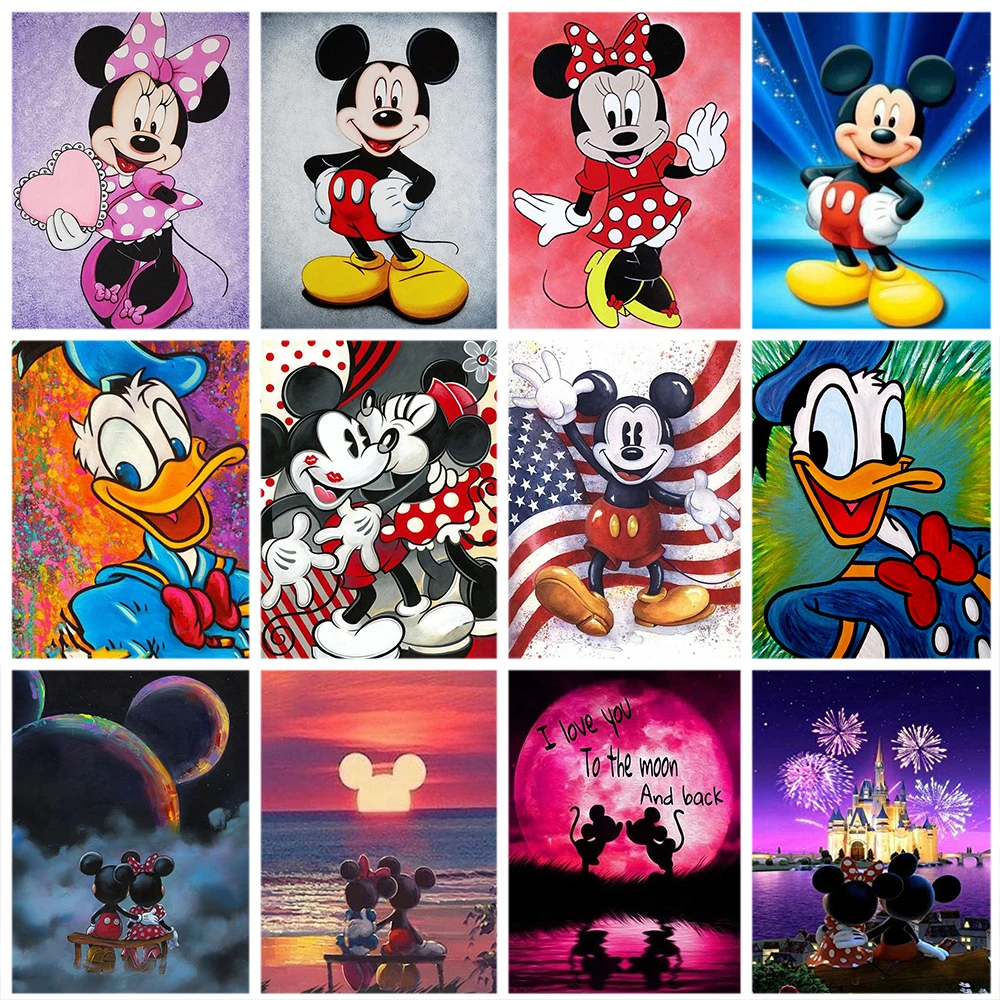 

Disney 5D DIY Diamond Painting Kit Minnie Mickey Mouse and Donald Duck Animal Full Drill Embroidery Art Cross Stitch Home Decor