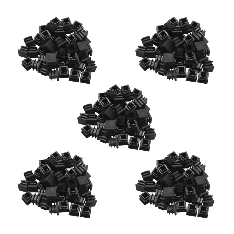 

250 Pcs Plastic Blanking End Cap Square Tube Insert 16Mmx16mm Black