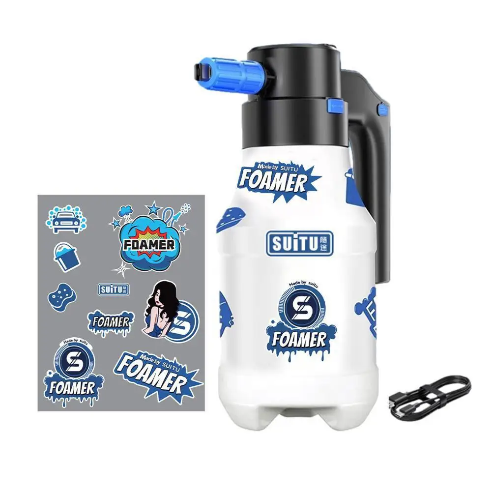

Электрический пеногенератор для мойки автомобилей, 2600 мАч, литиевая батарея, пенная насадка, инструмент для мойки автомобил...
