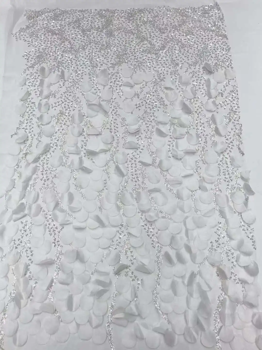 Роскошная африканская 3D Цветочная кружевная ткань 2024 Высококачественная желтая