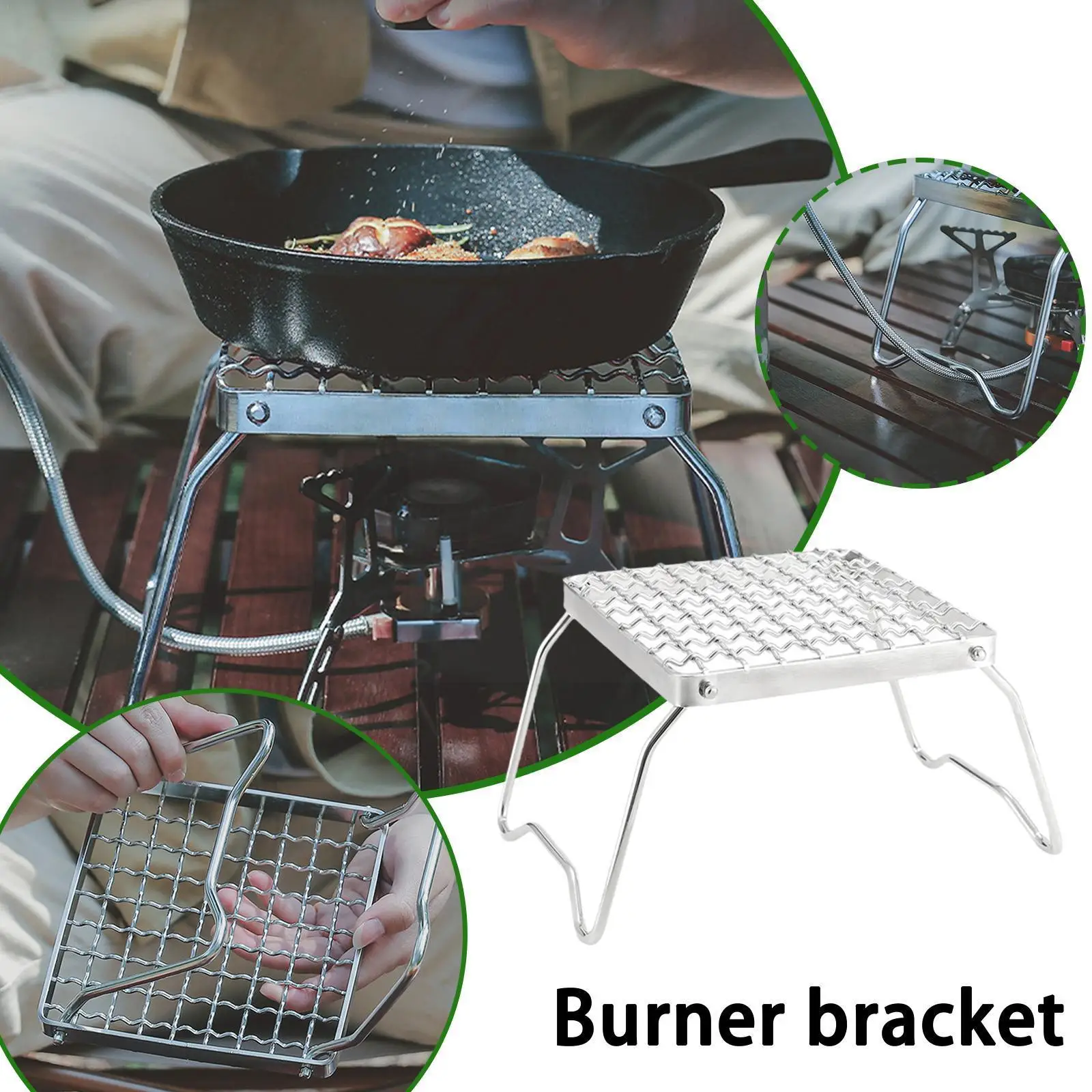 

Multifunctional Folding Campfire Grill Portable Grate Grill Gas Stove Stand Camping Stove Wood Stand Outdoor Stee K6a1