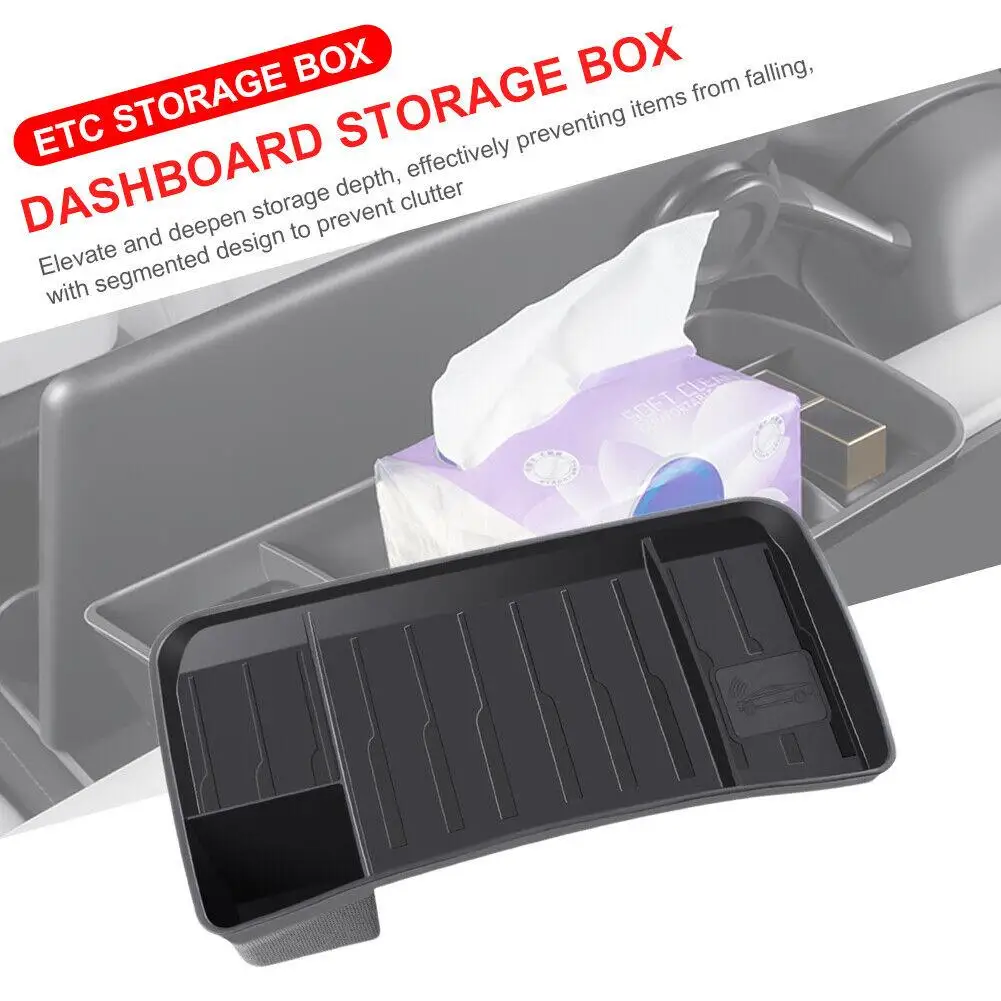 

For Tesla Model 3 Y Screen Rear Storage Box Organizer Tissue Tray Invisible Box Accessories ETC Storage Dashboard Sunglasse J7D7