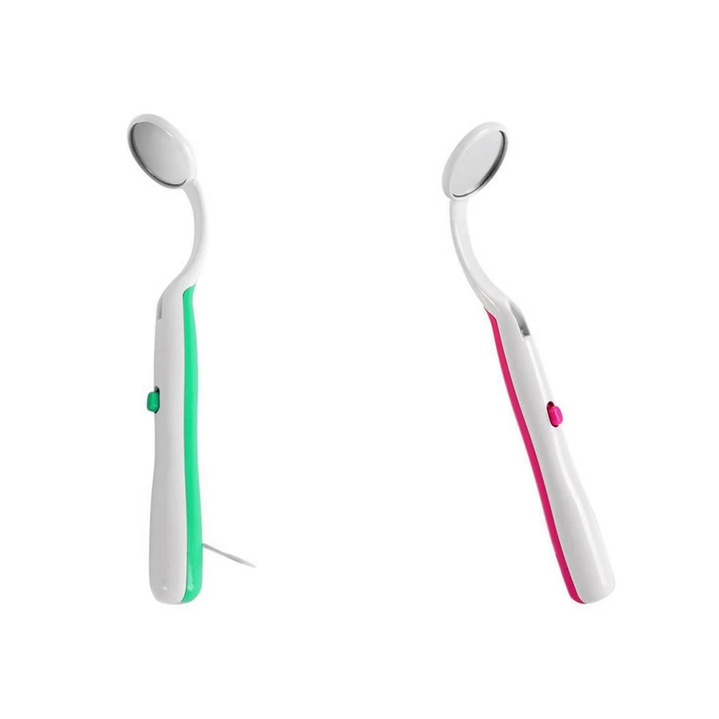 

2 Pcs Led Light Teeth Oral Mirror Mouth Mirror Illuminated Tooth Care Tool, Green & Pink