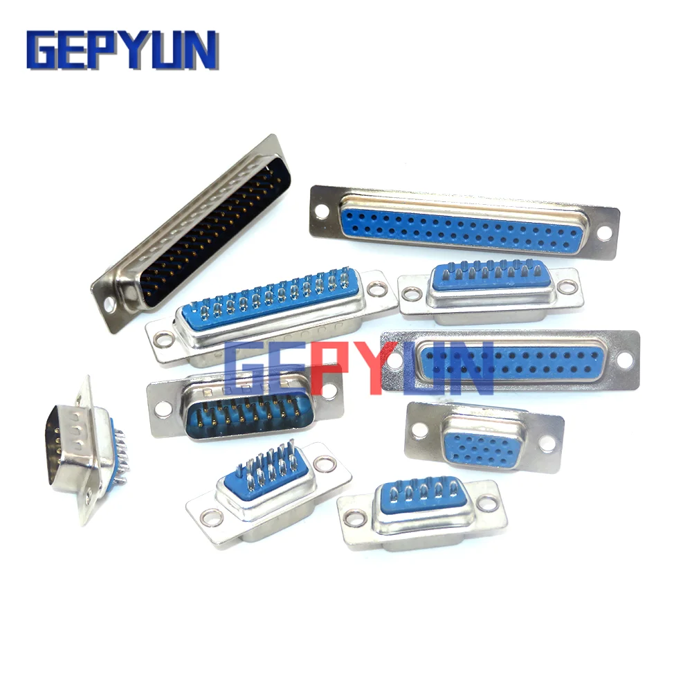 2 шт., DB9, DB25, DB15, DB37, разъем для передачи данных типа D, 2/3 ряда, DB9, DB25, DB37, 9/15/25/37 контактный переходник для порта, женский/мужской