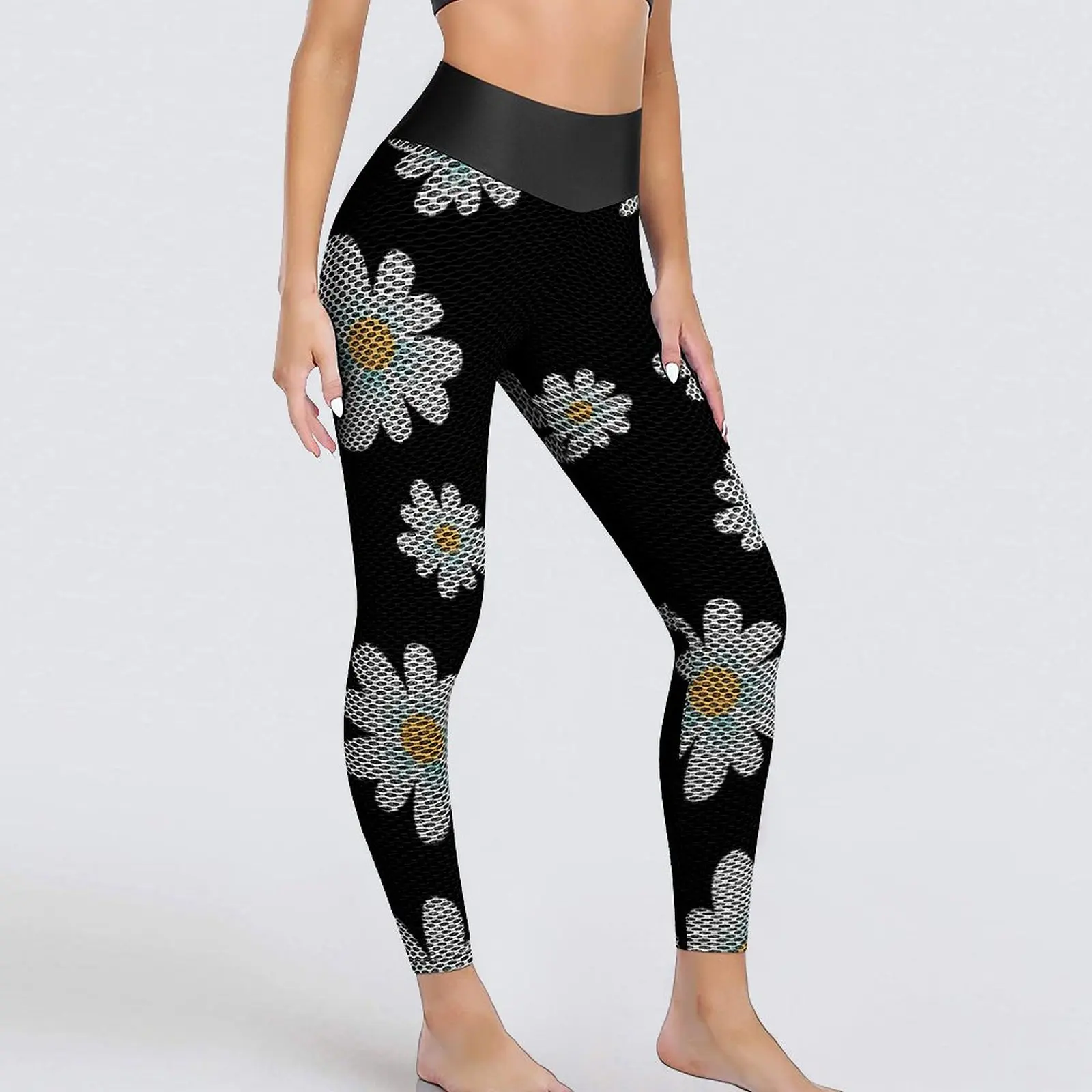 

Beautiful Daisy Leggings Sexy Daisies Flowers Print High Waist Yoga Pants Sweet Elastic Leggins Design Fitness Gym Sports Tights