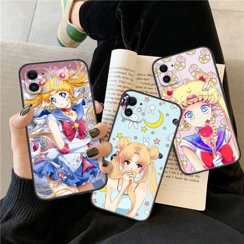 Мягкий чехол 55AS с аниме Сейлор Мун для Samsung J2 Prime J4 Core J5 J6 Plus J7 Pro J8 S7 Edge S8 Note 8 9 10 Lite 20