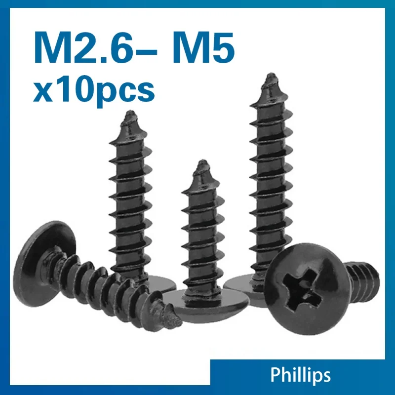 

XMSJ черные крестовые саморезы из углеродистой стали M2.6 M3 M3.5 M4 M5