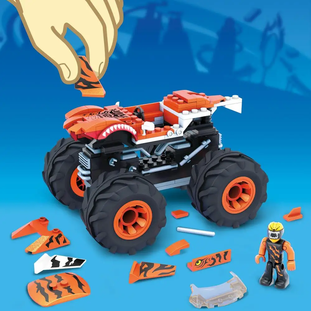 Конструктор Mega Construx Hot Wheels Монстр-трак Тигровая акула GVM26 | Игрушки и хобби