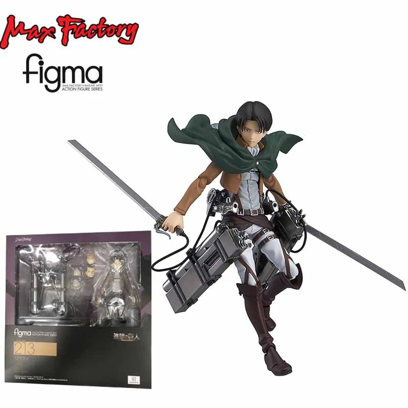 

Original Max Factory Figma 213 Levi Ackerman Attack on Titan Action Figure Collectible Halloween Doll Toy Kids Halloween Gift