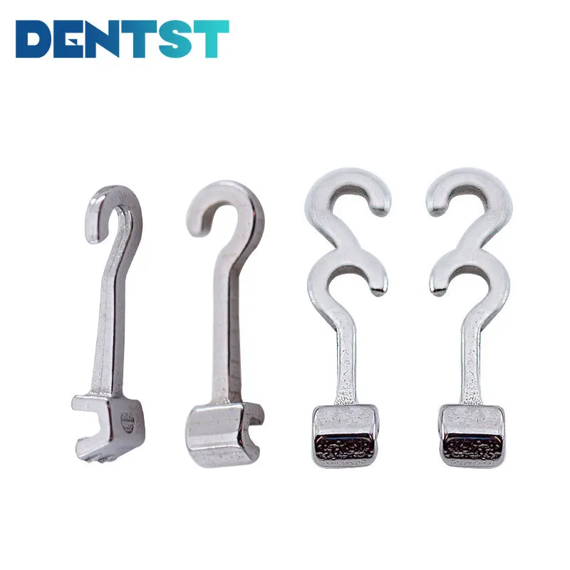 

Dentst 10pcs Dental Orthodontics Sliding Crimpable Hook Long Curved Crimpable Hook Left/Right