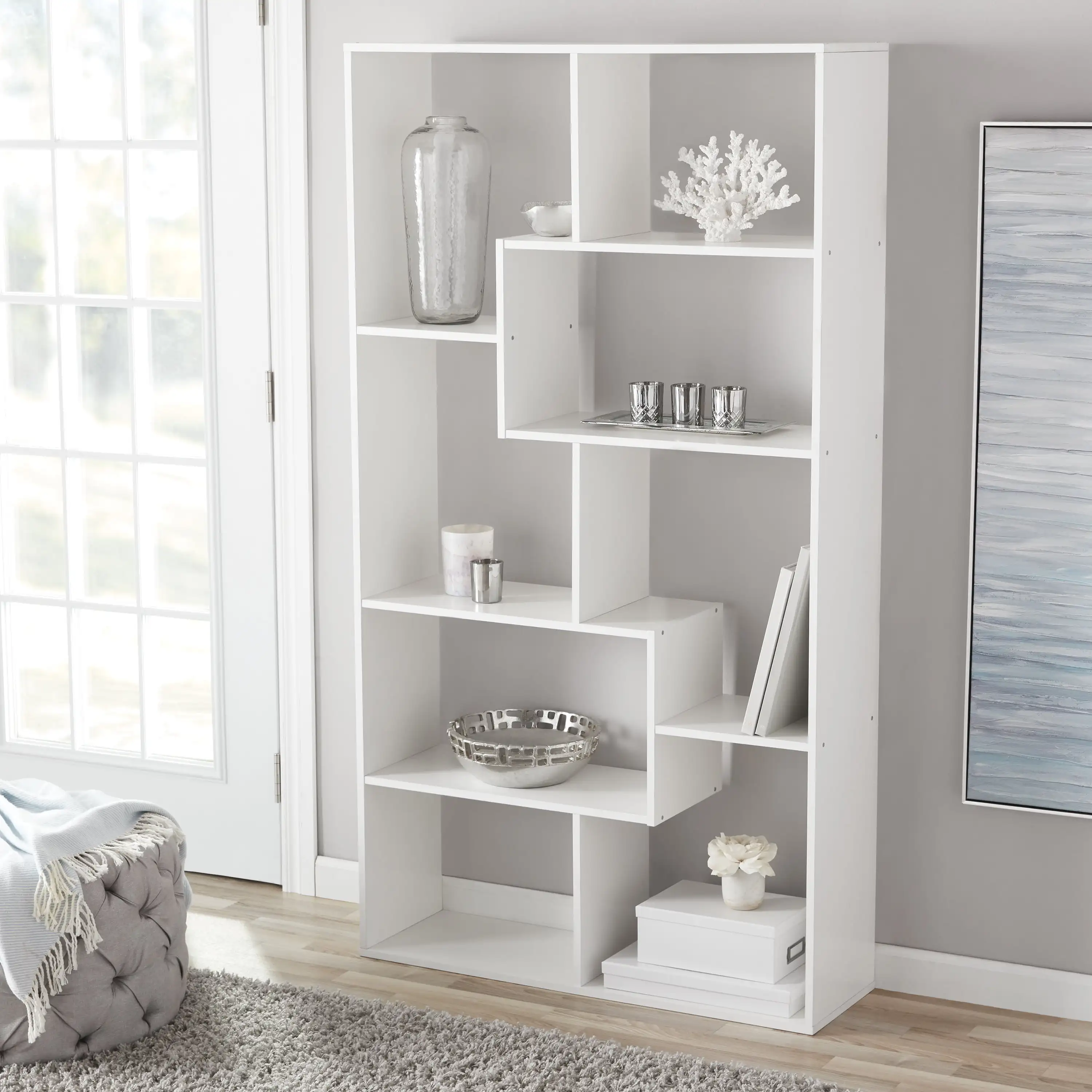 

Mainstays White Wood Composite Modern Indoor 8-Cube Bookcase