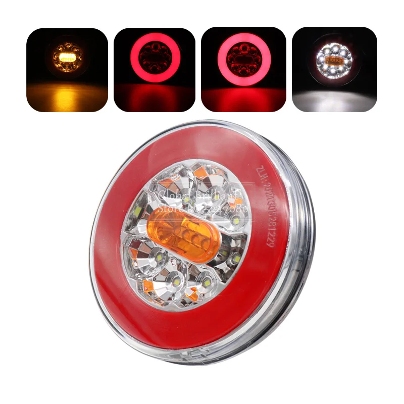 

12-24 в водонепроницаемый задний фонарь для грузовика для автомобиля, прицепа, грузовика, фургона, автобуса, 4 в 1, динамический Задний сигнал ...