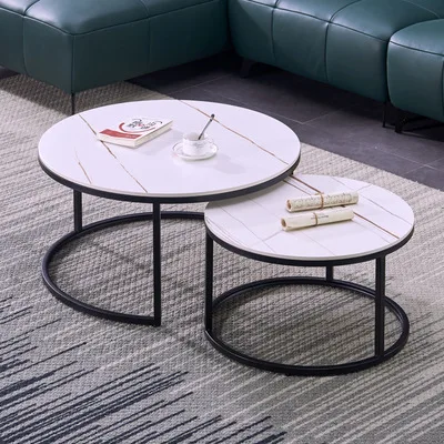 

Italian Slate Size Round Coffee Table Combination, Nordic Living Room Simple Round Coffee Table, Side Of A Few Small Apartment
