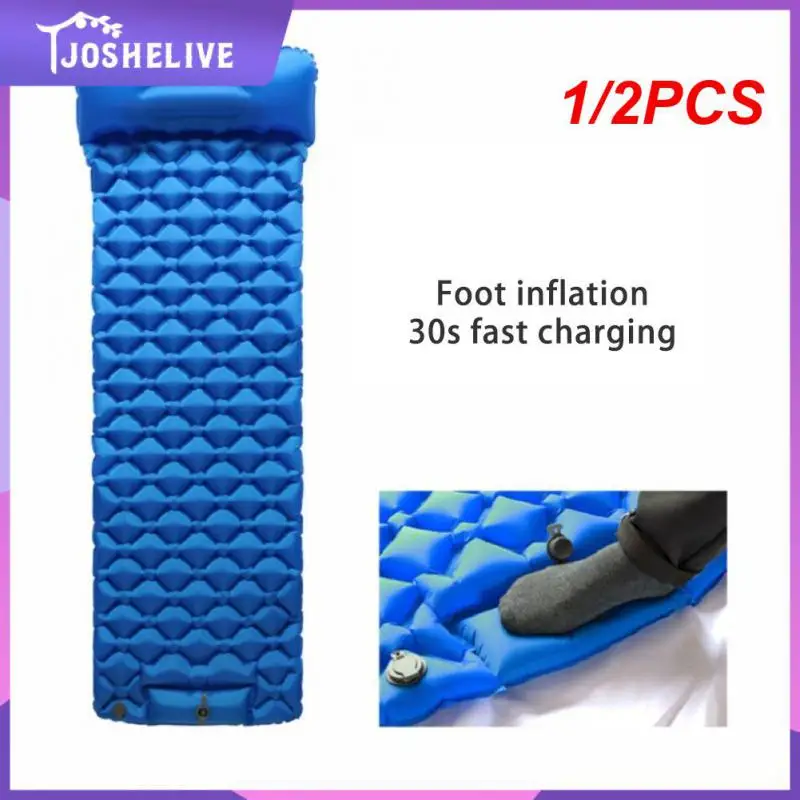 

Туристический надувной матрас со встроенным насосом, легкий коврик для сна на открытом воздухе, дорожный, с подголовником, 1/2 шт.