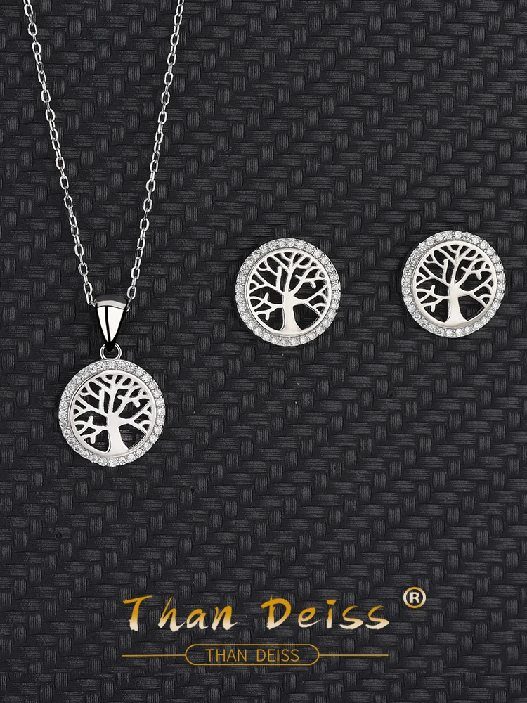 Серьги-подвески с деревом жизни в европейском и американском стиле из серебра 925