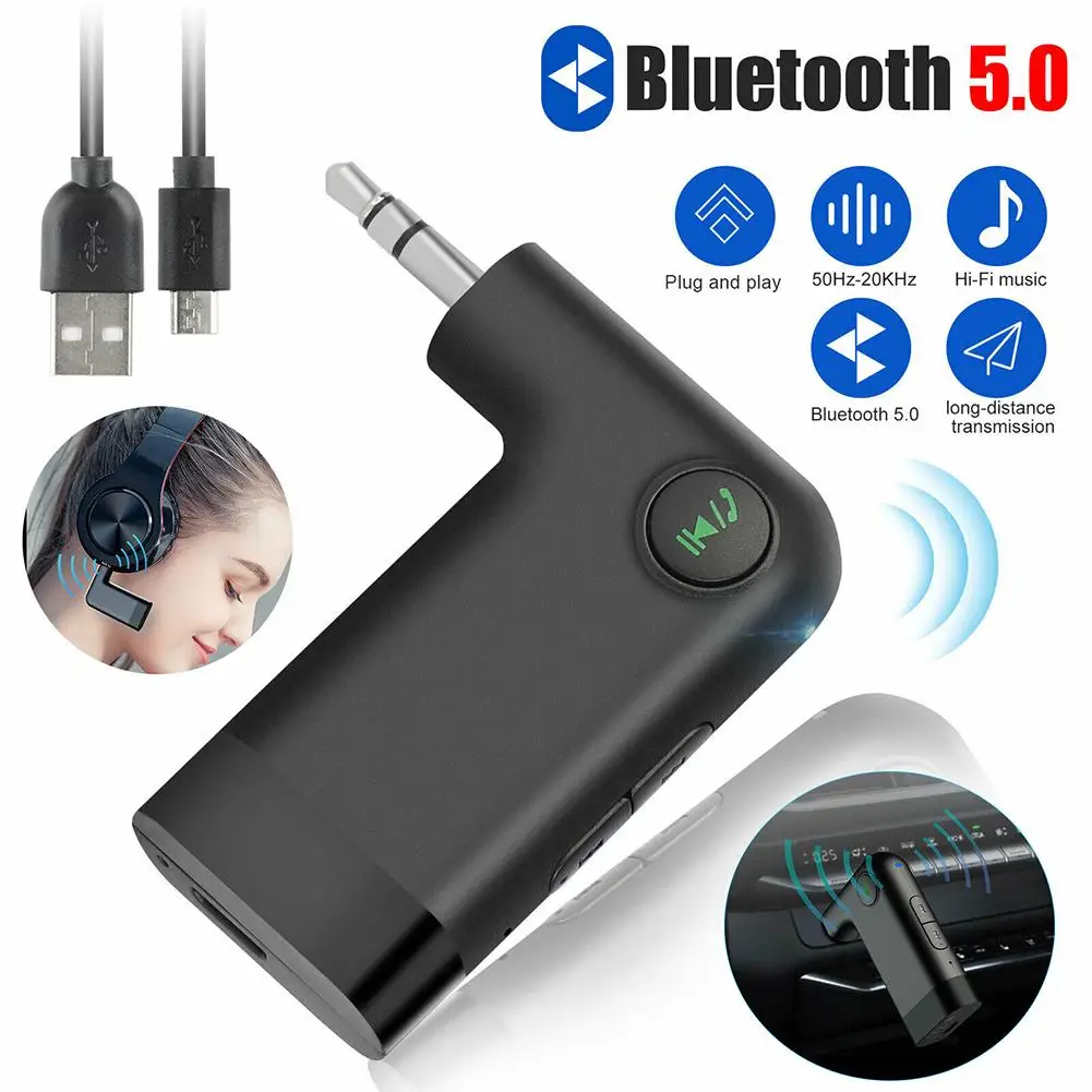 

Беспроводной приемник Bluetooth 5,0 адаптер передатчика Aux автомобильный музыкальный плеер адаптер громкой связи приемник для наушников