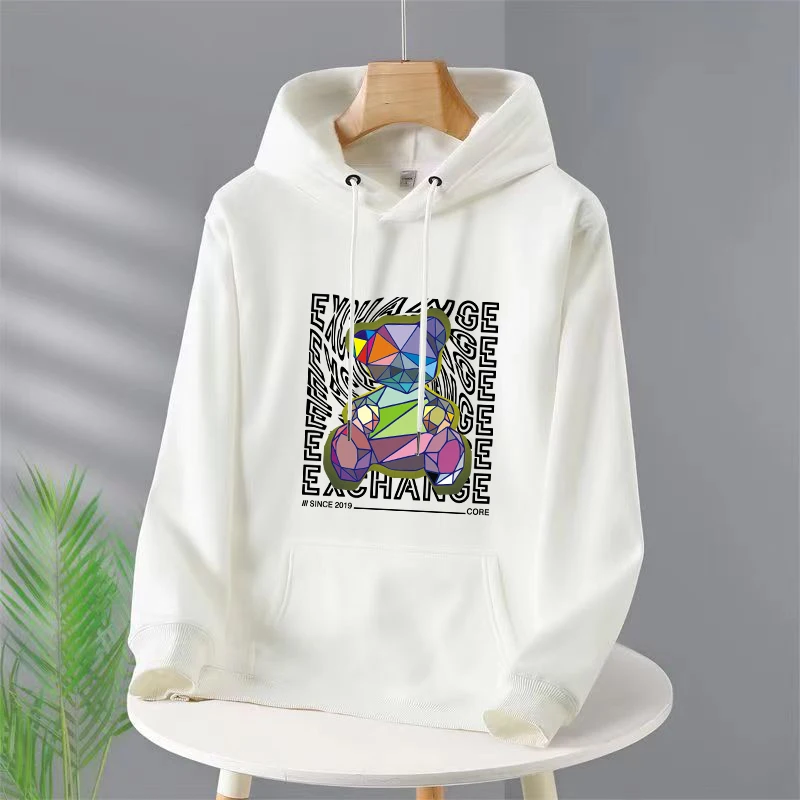 

Funny Bear Print Brand Hoodies Fashion Outdoor For Men Women Long Sleeved Clothing High-Quality Autumn Winter Fleece Pullover