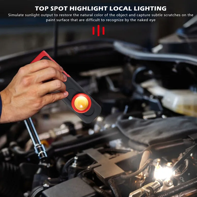 

Portable Flashlight Car Detailing Tools Car Paint Finish Lamp Scan Swirl Magnetic Grip Multifunction Auto Repair Working Lights