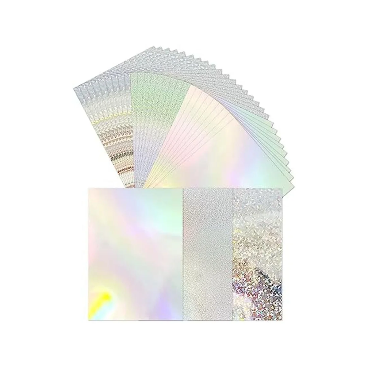 

30-Pack Metallic Holographic Cardstock Shiny Fluorescent A4 Thick Cardstock Mirror Paper for Card Making Scrapbooking