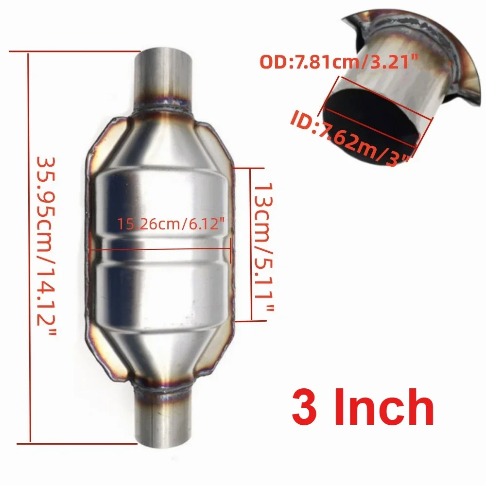 

Универсальный автомобильный каталитический нейтрализатор 2 дюйма, 2,25 дюйма, 2,5 дюйма, 3 дюйма, выхлопная система, 400 ячеек, катализатор с высоким расходом, нержавеющая сталь евро1