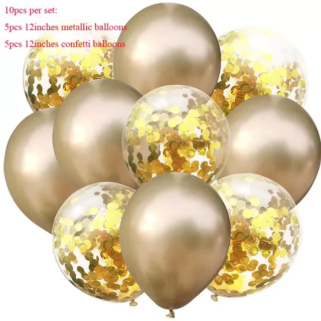 

Rose Gold Confetti Balloons Wedding Birthday Party Decoration Silver Metallic Helium Globos Baby Shower Decor Balls