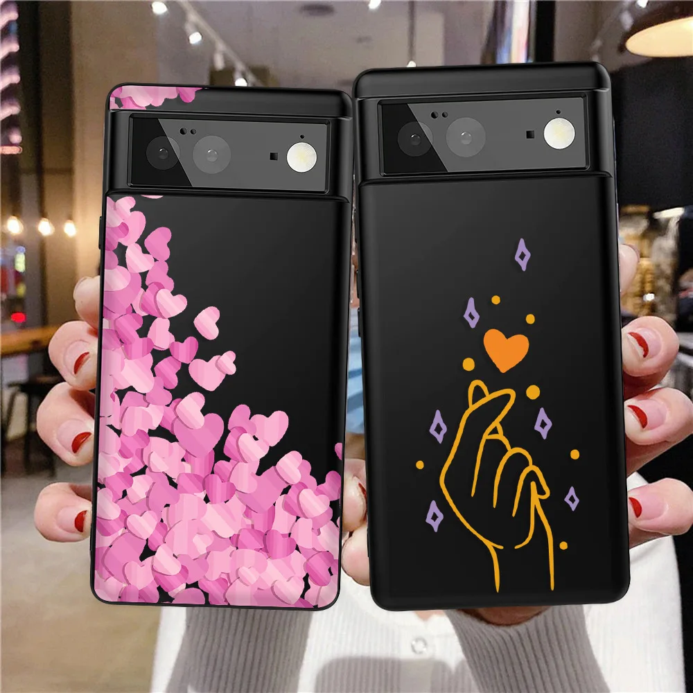 

Love Heart Phone Case for Google Pixel 6 Pro 4 XL 3 3XL 3a 5 5a 5G 4 4a 5G XL Protection Shell Soft Silicone Fundas Back Cover