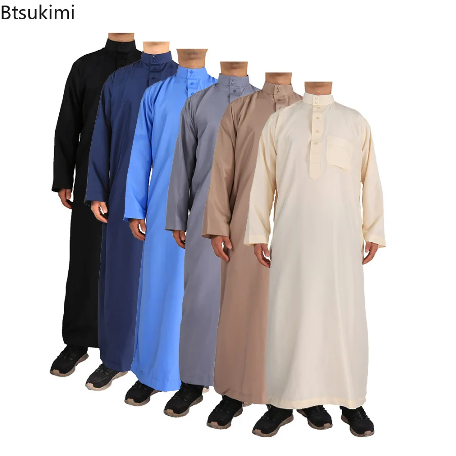 Muslim Men Clothing Islam Dress Fashion Kaftan Jubba Thobe Saudi Arabia Kaftan Abayas Turkey Dubai Luxury Robe Pakistan Moroccan