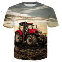 new novelty street mens childrens t shirt tractor truck 3d printing harajuku breathable sports leisure fitness short sleeve