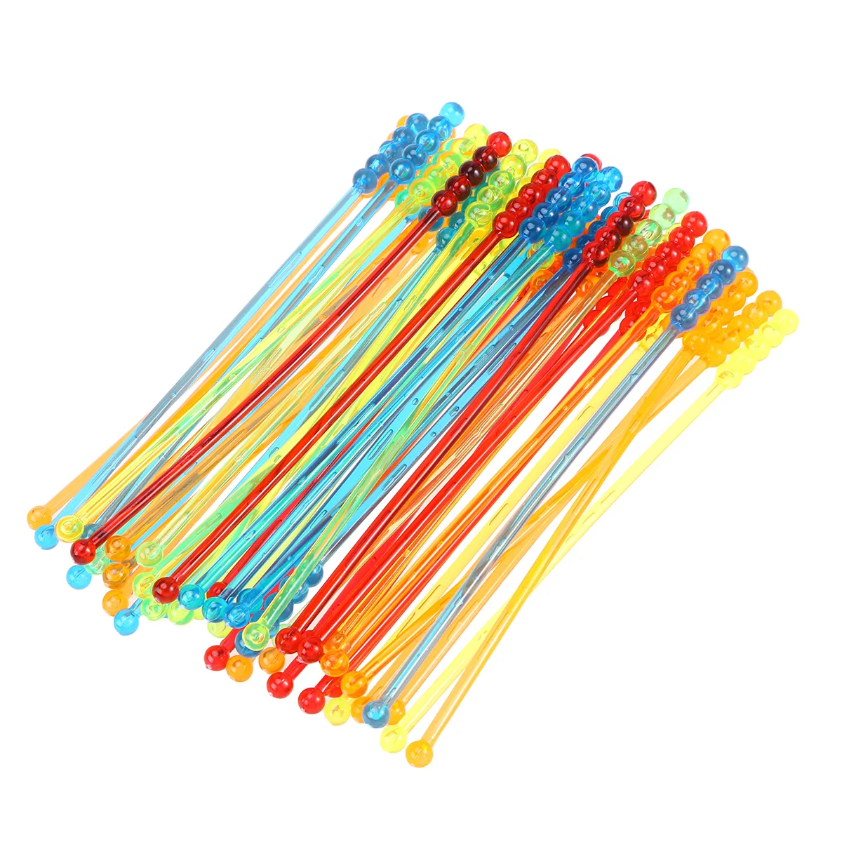 

50 Pcs Coffee Mixing Stick Beverage Stirrers Acrylic Cocktail Stirrers Swizzle Sticks for Coffee Bead Drink Stirrer