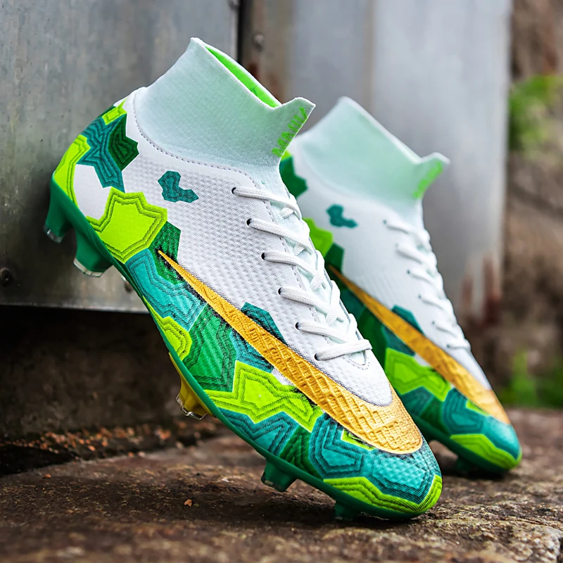 High Ankle Man's Soccer Shoes Long Spikes Sneakers Breathable Football Boots Women Futsal Football Shoes Outdoor Cleats For Men