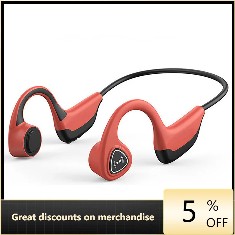 

S2 Wireless Bluetooth 5.0 Bone Conduction Earphone Stereo Hands-free Earbuds Outdoor Sport Sweatproof Headphones with Mic