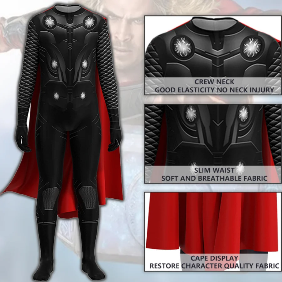 Детский Взрослый Костюм с изображением Одина Тора |