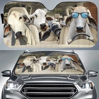 funny brahman cattle family driving in summer farm lover car sunshade windshield window gift for farmer car windshield durable