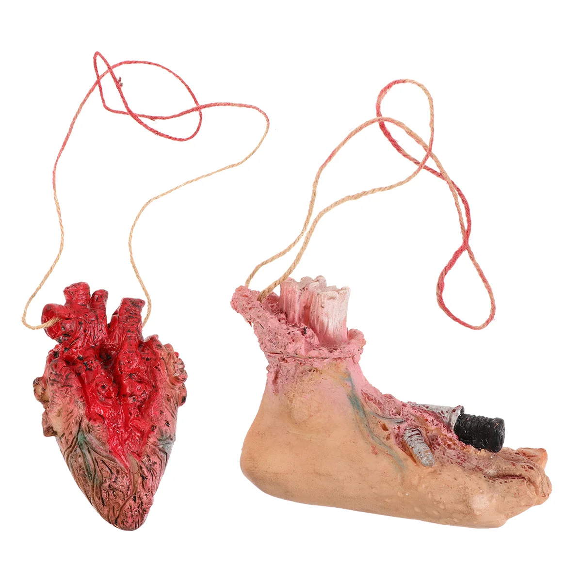 

2 Pcs Halloween Decorations Simulated Human Organ Pendant Scary Hanging Body Parts Pendants Emulsion