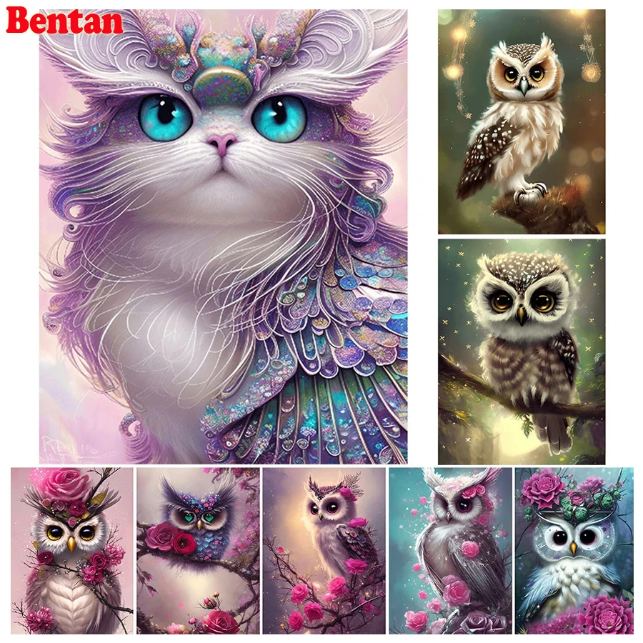 

5D DIY Diamond Painting Cartoon Owl Diamond Embroidery Animal Needlework Cross Stitch Kits Mosaic Art Child Room Decor