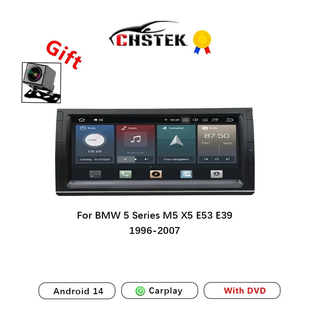 Автомобильный радиоприемник CHSTEK Carplay GPS для BMW 5 серии E39 X5 E53 M5 Land Rover Range 1996-2007
