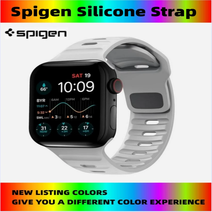 

Spigen Silicone Strap For Apple Watches 49mm 45mm 44mm 41mm 40mm Series UItra 2 /UItra 9 8 7 6 5 4 SE Bracelet Wristband Iwatch