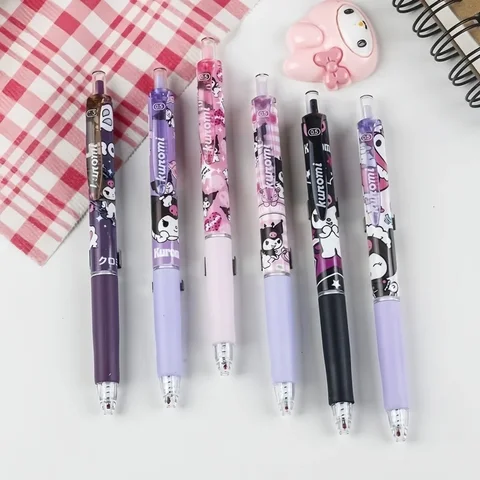 Ручка Sanrio Click Kuromi с мультяшным рисунком, высококачественная 0,5 быстросохнущая ручка для письма, только для студентов, кисть для вопросов, гелевая ручка оптом