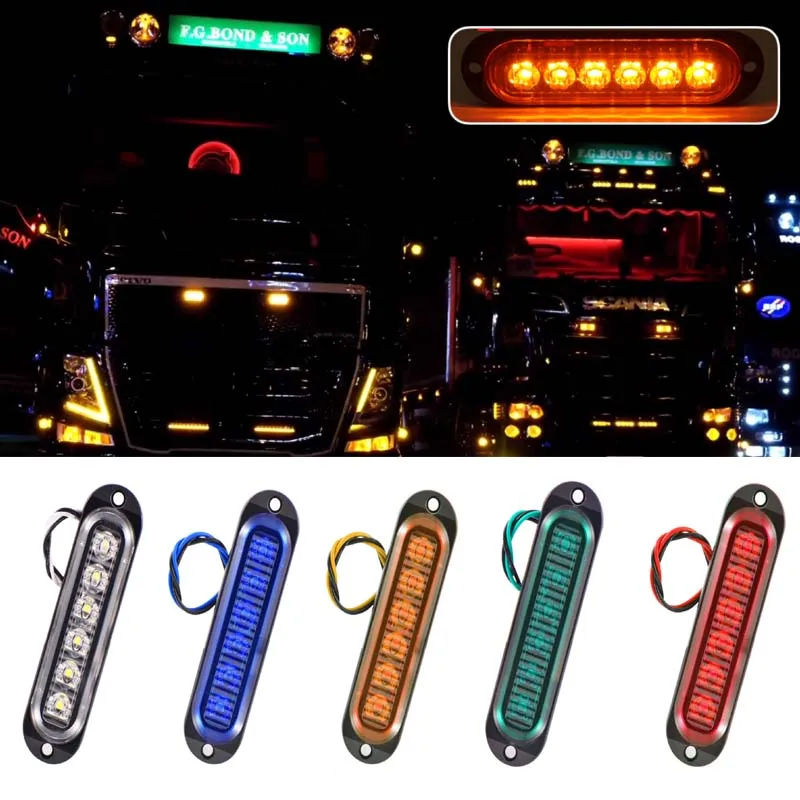 

6LED Daytime Running Lights for Car Truck Led Lights 12v Strobe Light Waterproof Durable Signal Lamp Warning LED Car Accessories