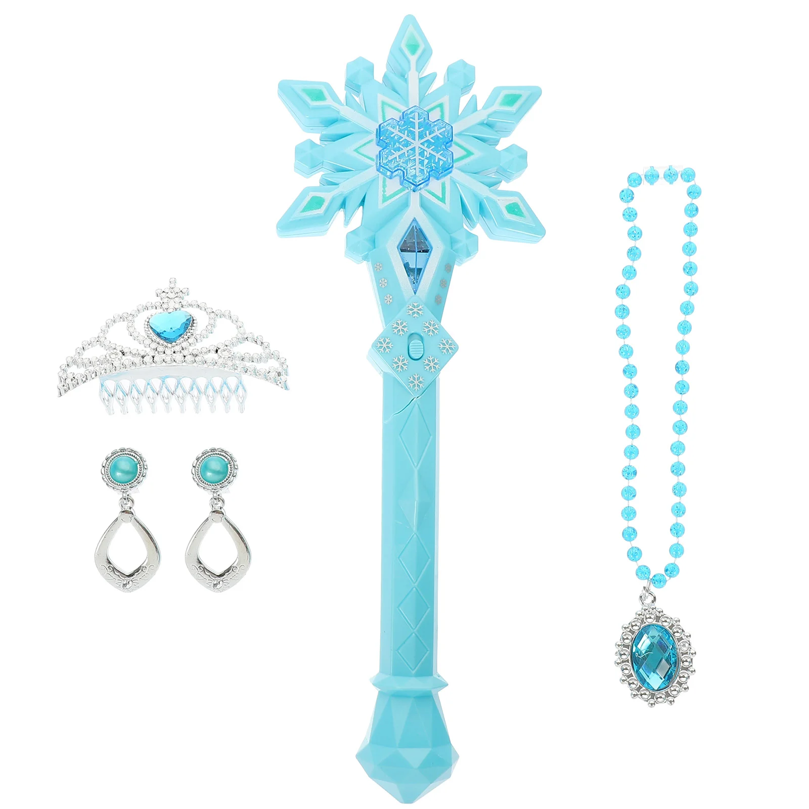 

Snow Magic Wand Party Gift Girl Fairy Wands Snowflake Earrings Sticks Girls Toy Plastic Child Cosplay Costume