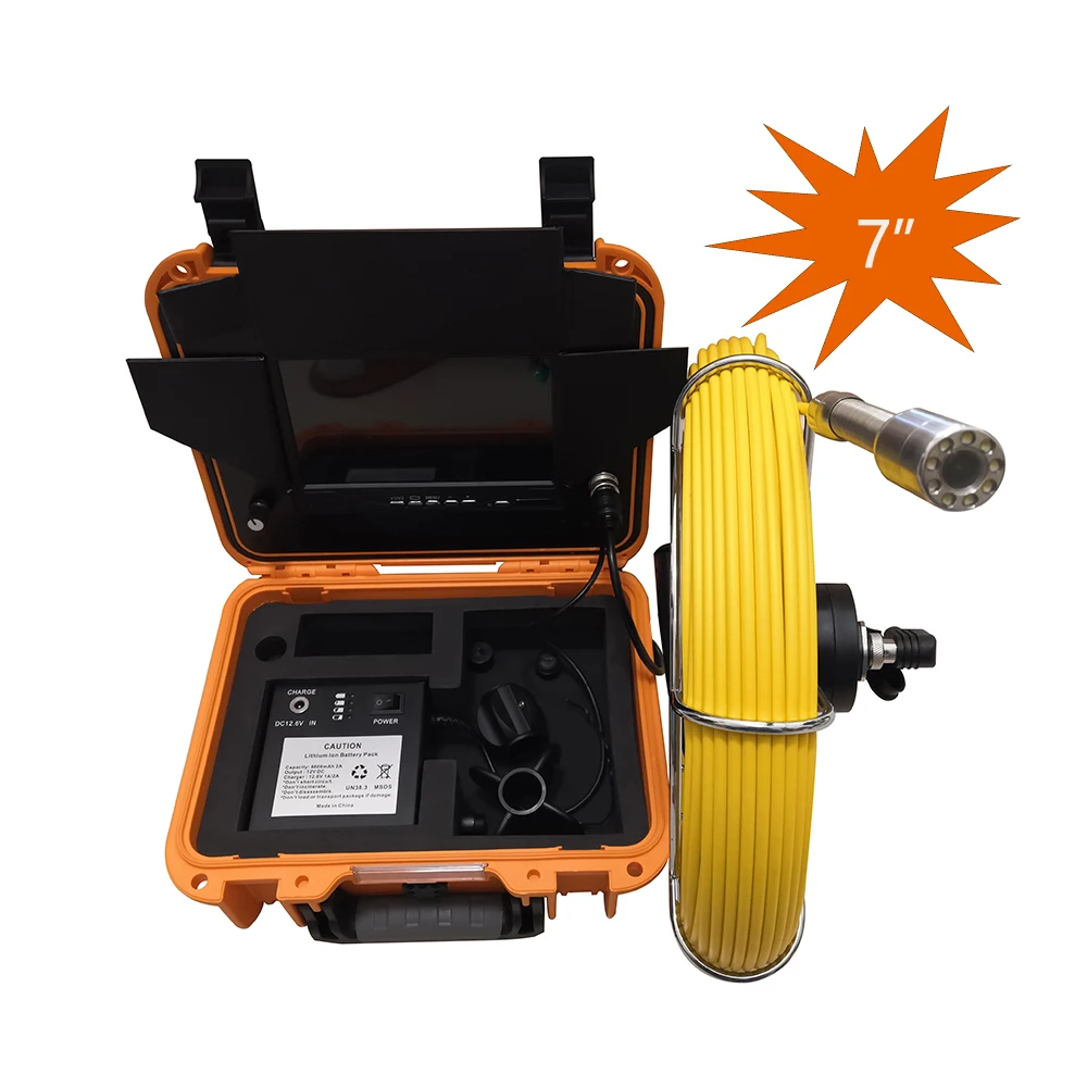 

Промышленный эндоскоп с камерой 7 дюймов, монитор для дренажной трубы, счетчик измерителей, видеоголовка 23 мм, TIMUKJ