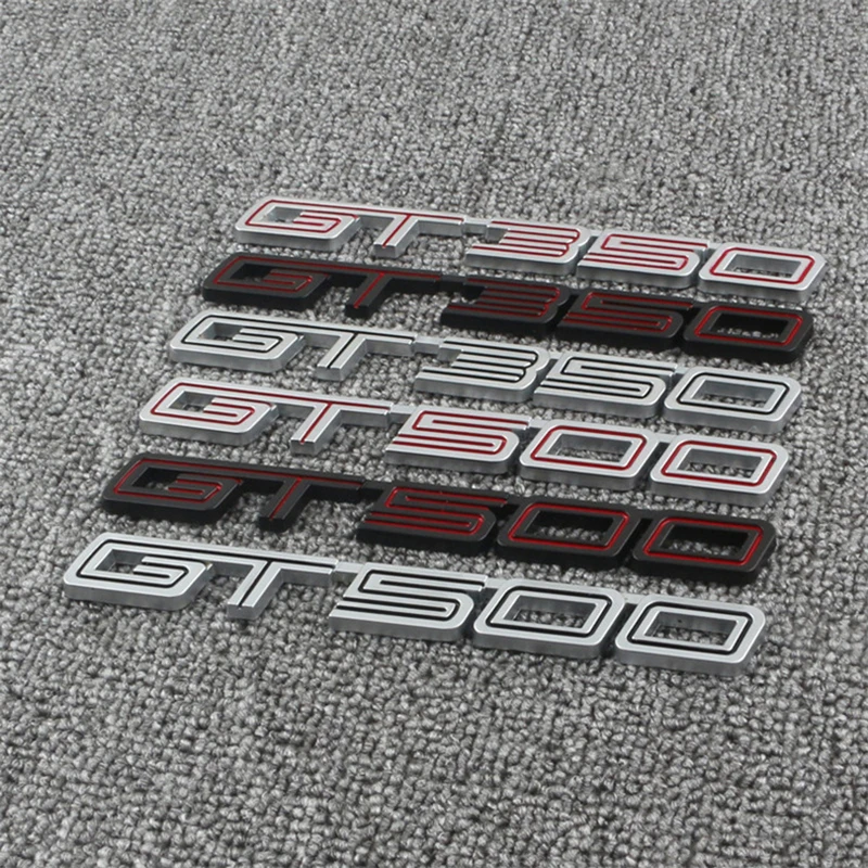 

Car 3D Metal Words Letters Nameplate Emblem Badge Decals Sticker For Ford Mustang GT SHELBY GT350 GT500 Logo Accessories