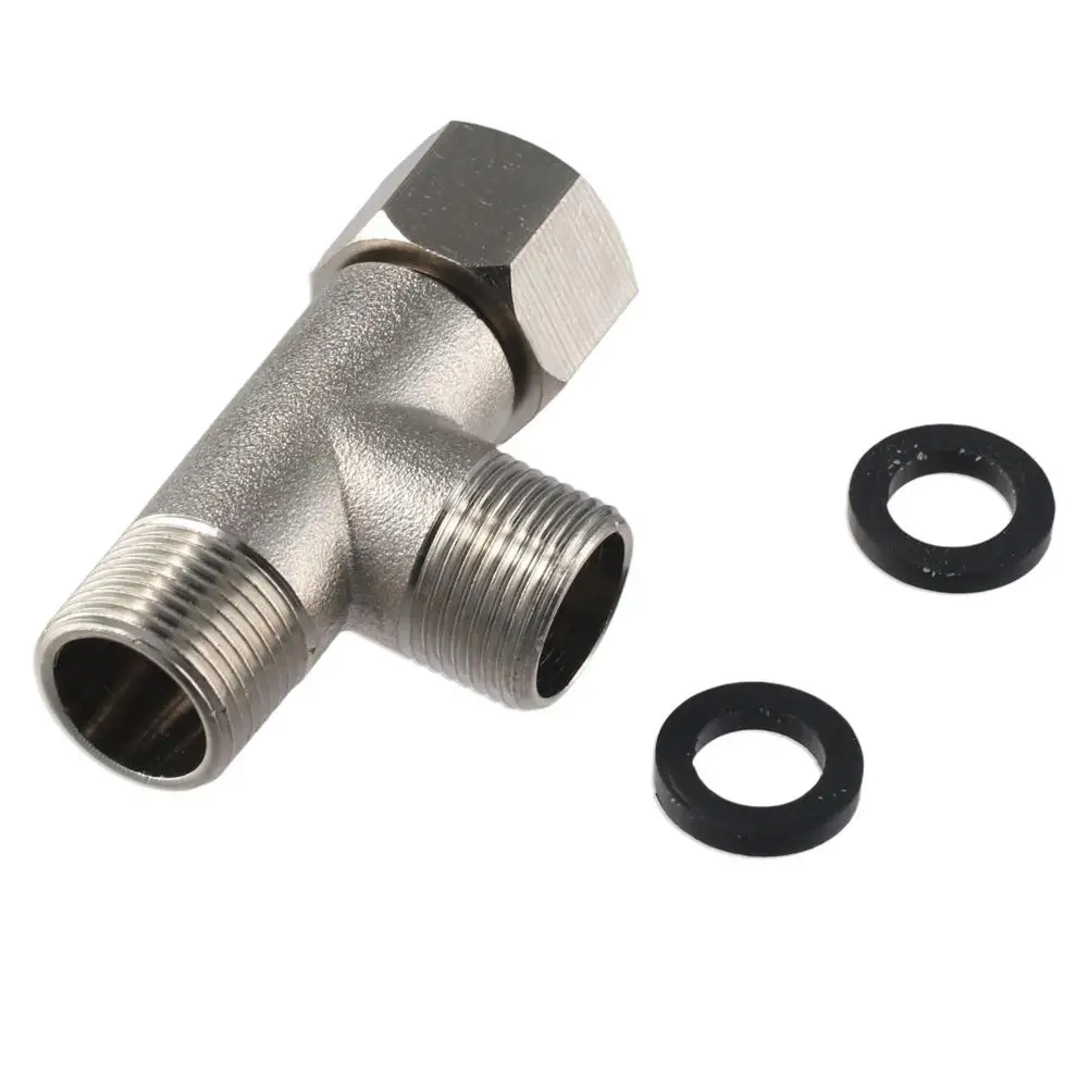 

Латунный адаптер для биде T, сплиттер из никеля 1/2 дюйма x 1/2 дюйма x 9/16 дюйма, тройник с покрытием, 3-стороннее биде