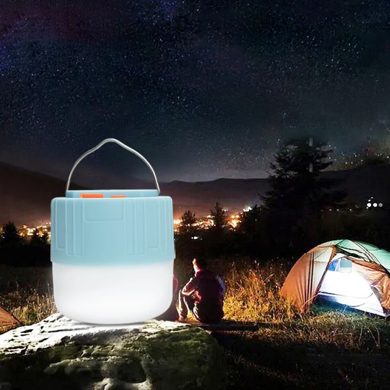 

LED Rechargeable Night Light with Hook Outdoor Tent Lamp 60W High Brightness White 3 Modes Mini Portable Emergency Lights