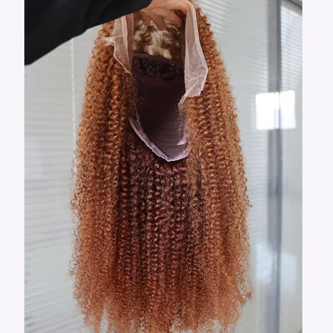 #30 блонд 3B 3C афро кудрявые натуральные Remy бразильские человеческие волосы парик для африканских черных женщин короткие длинные человеческие волосы парики